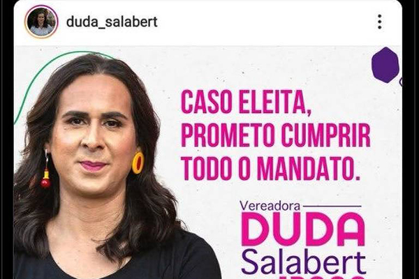 Publicação excluída por Duda Salabert em que ela afirmava ser contra abandonar o cargo para disputar outra eleição