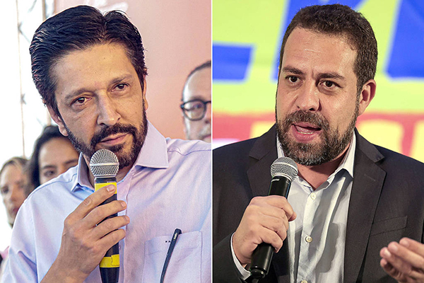 O prefeito Ricardo Nunes (MDB) e Guilherme Boulos (PSOL), pré-candidatos em SP