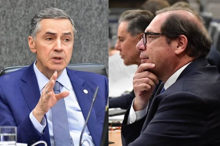 Ministros Luís Roberto Barroso, presidente do Conselho Nacional de Justiça, e Luis Felipe Salomão, corregedor nacional de Justiça, durante Sessão Ordinária em 13.ago.2024