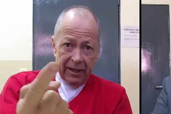 O deputado federal Chiquinho Brazão (sem partido-RJ) faz sua defesa de forma remota na sessão do Conselho de Ética desta quarta-feira