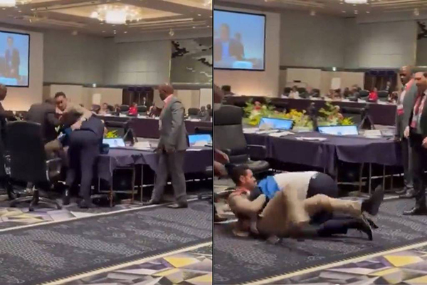 Confronto começou depois que placa com o nome da República do Saaraui teria sido colocada em uma mesa de negociação