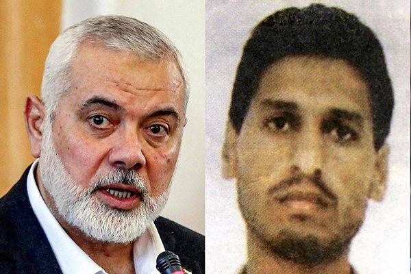 Ismail Haniyeh, líder político do Hamas, morto ontem, e Mohammed Deif, chefe militar do grupo terrorista que teve morte anunciada nesta quinta (1º) Ismail Haniyeh, líder político do Hamas, morto ontem, e Mohammed Deif, chefe militar do grupo terrorista que teve morte anunciada nesta quinta (1º)