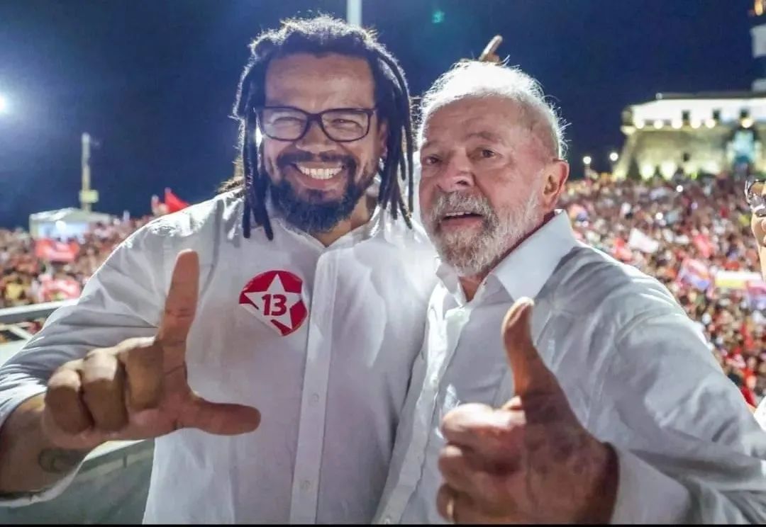 O candidato a prefeito Kleber Rosa (PSOL) e o presidente Lula (PT)