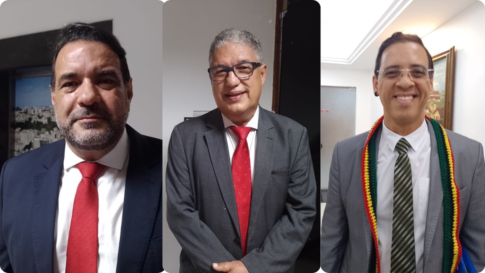 Deputados Alan Sanches (União), Rosemberg Pinto (PT) e Hilton Coelho (PSOL) Deputados Alan Sanches (União), Rosemberg Pinto (PT) e Hilton Coelho (PSOL)