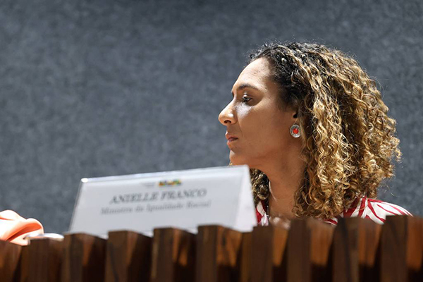 A ministra da Igualdade Racial, Anielle Franco