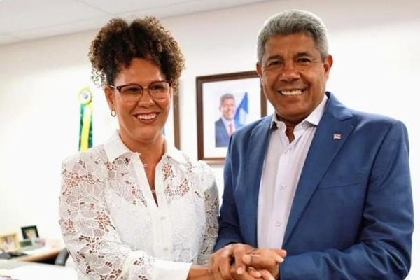 Fabya Reis e o governador Jerônimo Rodrigues (PT)