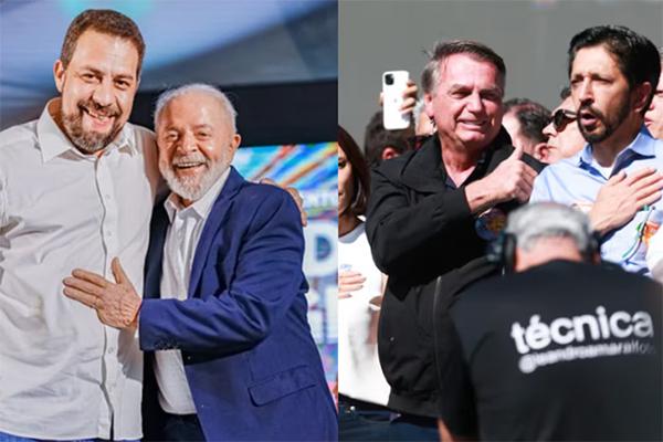 Lula apoia Boulos, mas não participou de muitos atos com ele; Bolsonaro está com Nunes e só apareceu no final da campanha