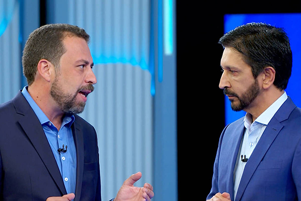 Guilherme Boulos (PSOL) e Ricardo Nunes (MDB) no debate da TV Globo Guilherme Boulos (PSOL) e Ricardo Nunes (MDB) no debate da TV Globo