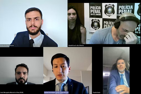 Daniel Silveira em audiência de custódia no dia de sua nova prisão Daniel Silveira em audiência de custódia no dia de sua nova prisão