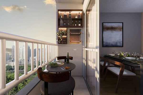 Projeção de varanda em prédio da MRV em Londrina (PR) Projeção de varanda em prédio da MRV em Londrina (PR)