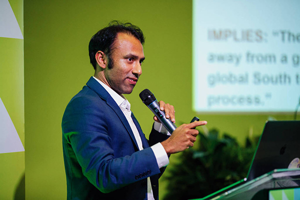 Tim Sahay em evento durante a cúpula do G20, no Rio de Janeiro, em novembro