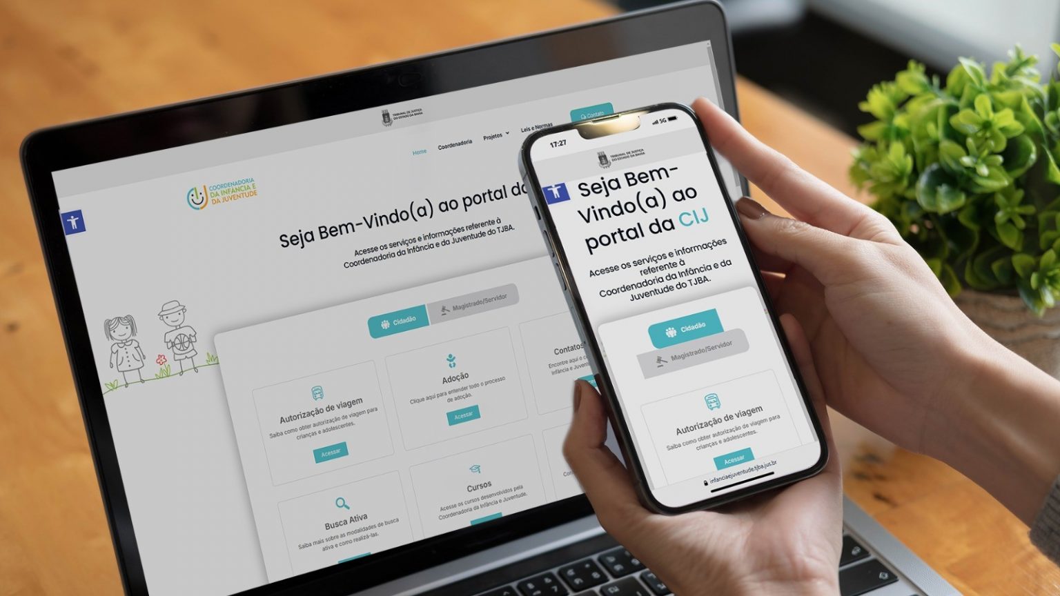 Cidadão pode acessar informações sobre adoção, contatos das varas, cursos, cartilhas e orientações de como obter autorização de viagem para crianças e adolescentes, além das notícias sobre?a unidade