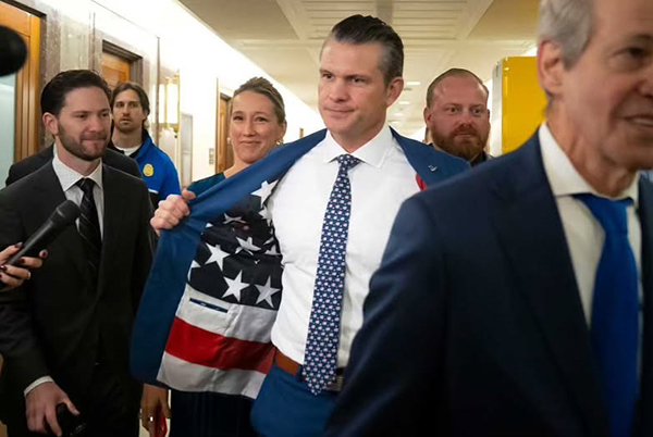 O indicado do presidente eleito, Donald Trump, para o Departamento de Defesa, o ex-militar e ex-apresentador da Fox News Pete Hegseth