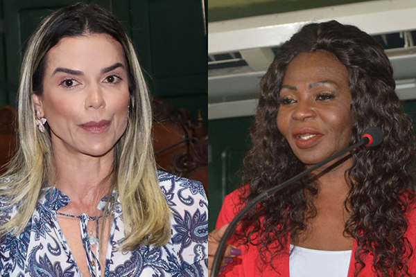 As vereadoras Ireuda Silva (Republicanos) e Roberta Caires (PDT)