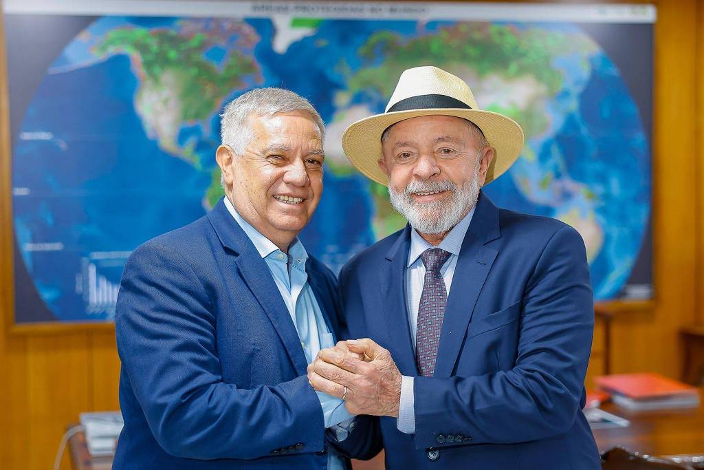 O dirigente petista Romênio Pereira durante encontro com o presidente Lula, no Palácio do Planalto