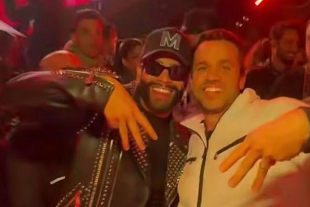 Gusttavo Lima e Pablo Marçal após o show do cantor, em setembro de 2024