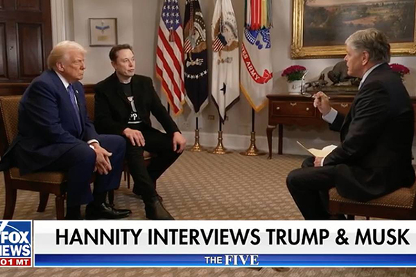 Donald Trump e Elon Musk durante entrevista à Fox News 