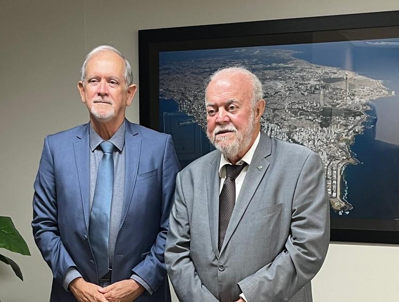 Presidente do Tribunal de Contas da União, ministro Vital do Rêgo e presidente do Tribunal de Contas dos Municípios da Bahia, conselheiro Francisco de Souza Andrade Netto