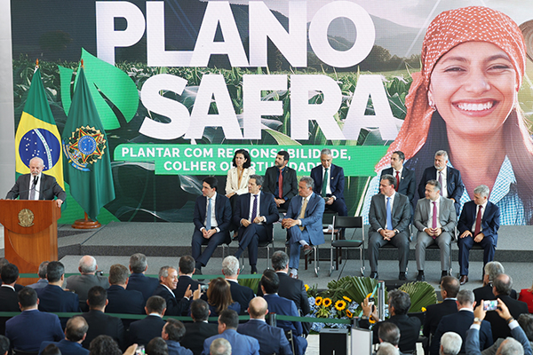O presidente Luiz Inácio Lula da Silva (PT), durante cerimônia de lançamento do Plano Safra, no Palácio do Planalto