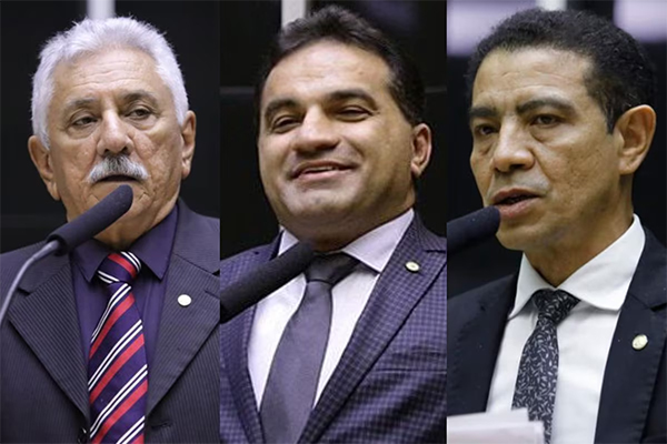 Os deputados Bosco Costa (à esquerda), Josimar Maranhãozinho (ao centro) e Pastor Gil (à direita)