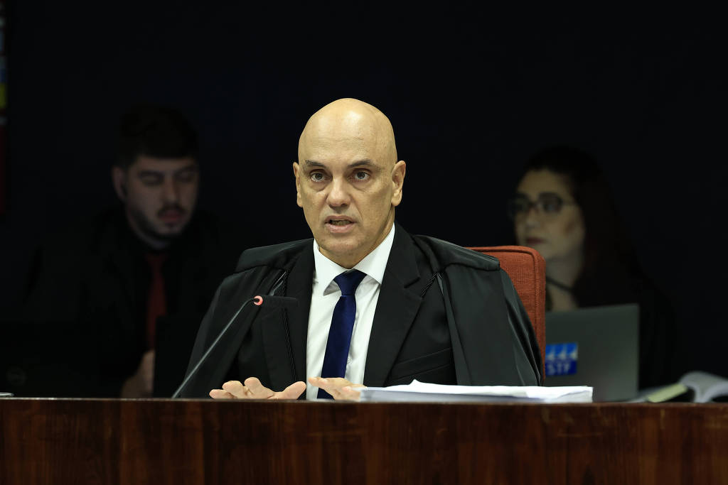 Alexandre de Moraes durante sessão do Supremo Tribunal Federal 