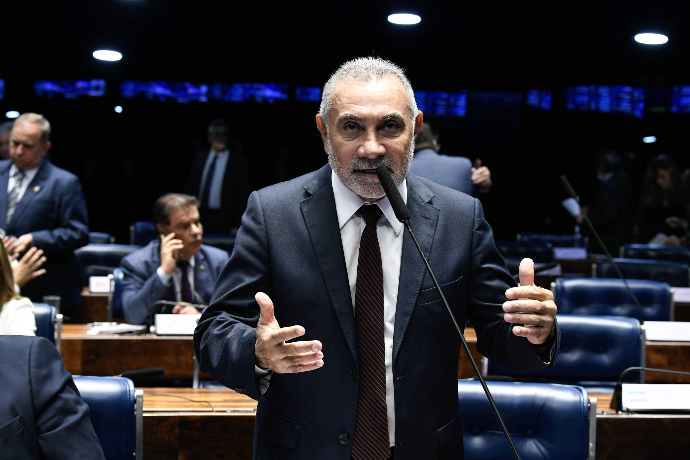 Ex-senador Telmário Mota, de Roraima, durante fala no plenário do Senado Ex-senador Telmário Mota, de Roraima, durante fala no plenário do Senado