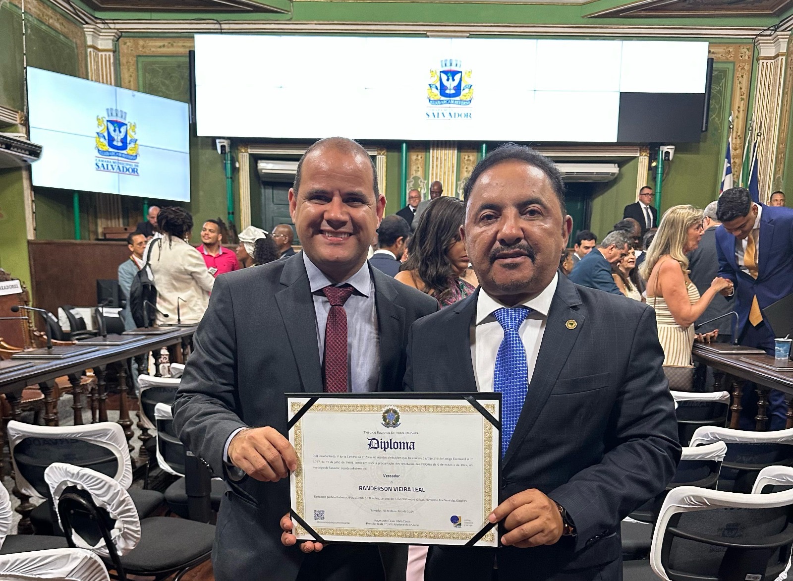 O vereador Randerson Leal (Podemos) e o deputado estadual Roberto Carlos (PV)