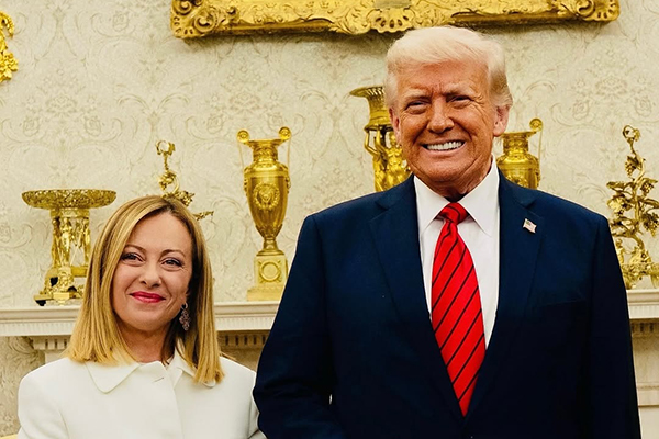 A premiê italiana, Georgia Meloni, e o presidente Donald Trump