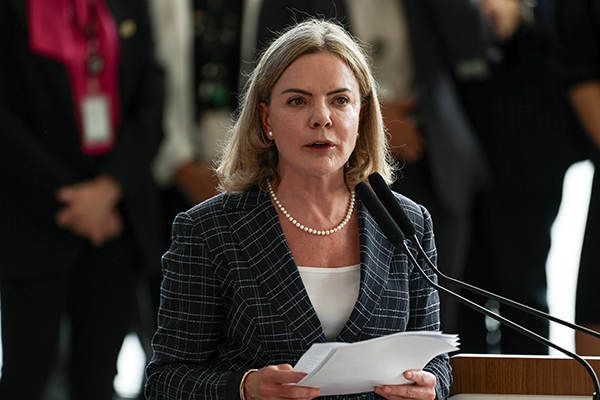 Gleisi Hoffmann, presidente do PT