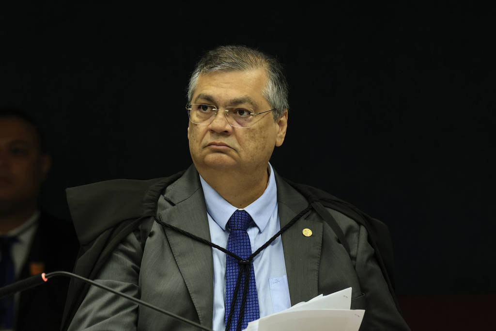 Flávio Dino durante segundo dia de sessão da Primeira Turma do STF que julga Bolsonaro e mais 7 na trama golpista