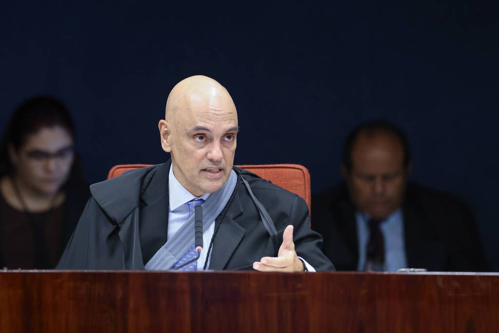 O ministro Alexandre de Moraes é citado em áudios de policial federal acusado de planejar um golpe de Estado contra Lula