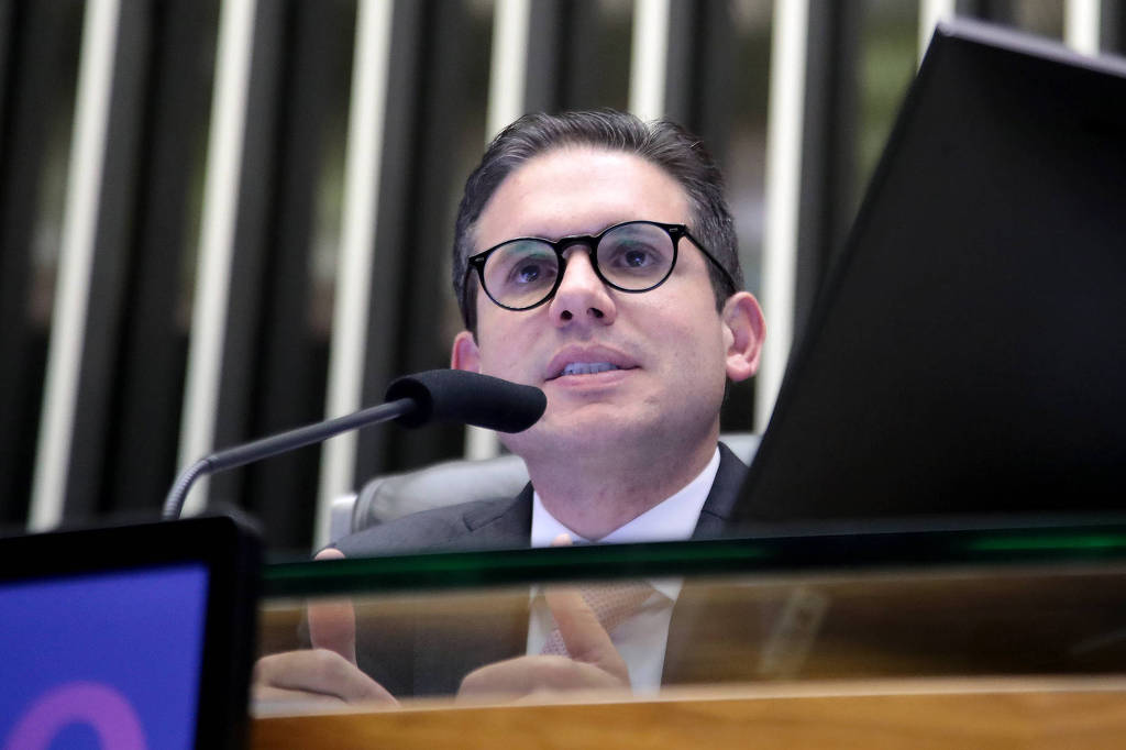 Hugo Motta, presidente da Câmara, no plenário da casa Hugo Motta, presidente da Câmara, no plenário da casa