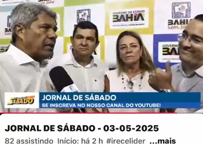 Governador Jerônimo Rodrigues (PT), ao lado do prefeito Di Cardoso (PRD) e dos deputados estaduais Fabíola Mansur (PSB) e Ricardo Rodrigues (PSD) Governador Jerônimo Rodrigues (PT), ao lado do prefeito Di Cardoso (PRD) e dos deputados estaduais Fabíola Mansur (PSB) e Ricardo Rodrigues (PSD)