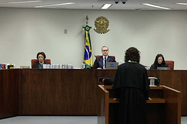Plenário da Primeira Turma do STF, responsável por julgar ação da trama golpista Plenário da Primeira Turma do STF, responsável por julgar ação da trama golpista