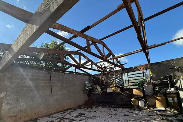 Tornado destruiu pavilhão em Erval Grande, no norte do Rio Grande do Sul