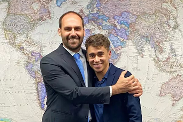 Os deputados federais Eduardo Bolsonaro (PL-SP) e Nikolas Ferreira (PL-MG) Os deputados federais Eduardo Bolsonaro (PL-SP) e Nikolas Ferreira (PL-MG)