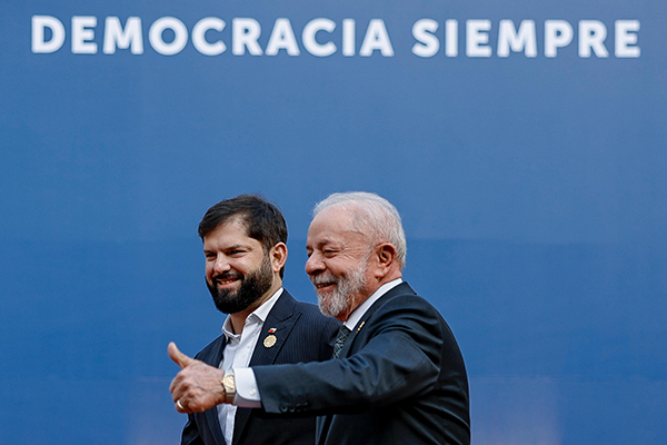 O presidente Lula (PT) com o presidente do Chile, Gabriel Boric O presidente Lula (PT) com o presidente do Chile, Gabriel Boric