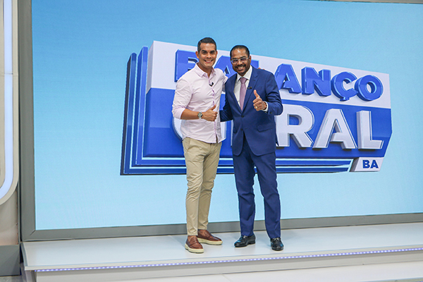 O apresentador Marcos Pimenta e o deputado federal Márcio Marinho (Republicanos)