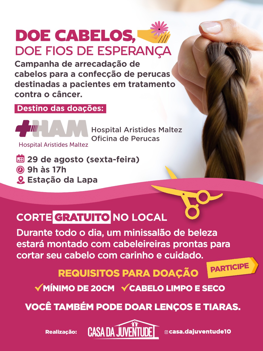 A Estação da Lapa será palco da primeira edição da Campanha de Doação de Cabelos A Estação da Lapa será palco da primeira edição da Campanha de Doação de Cabelos