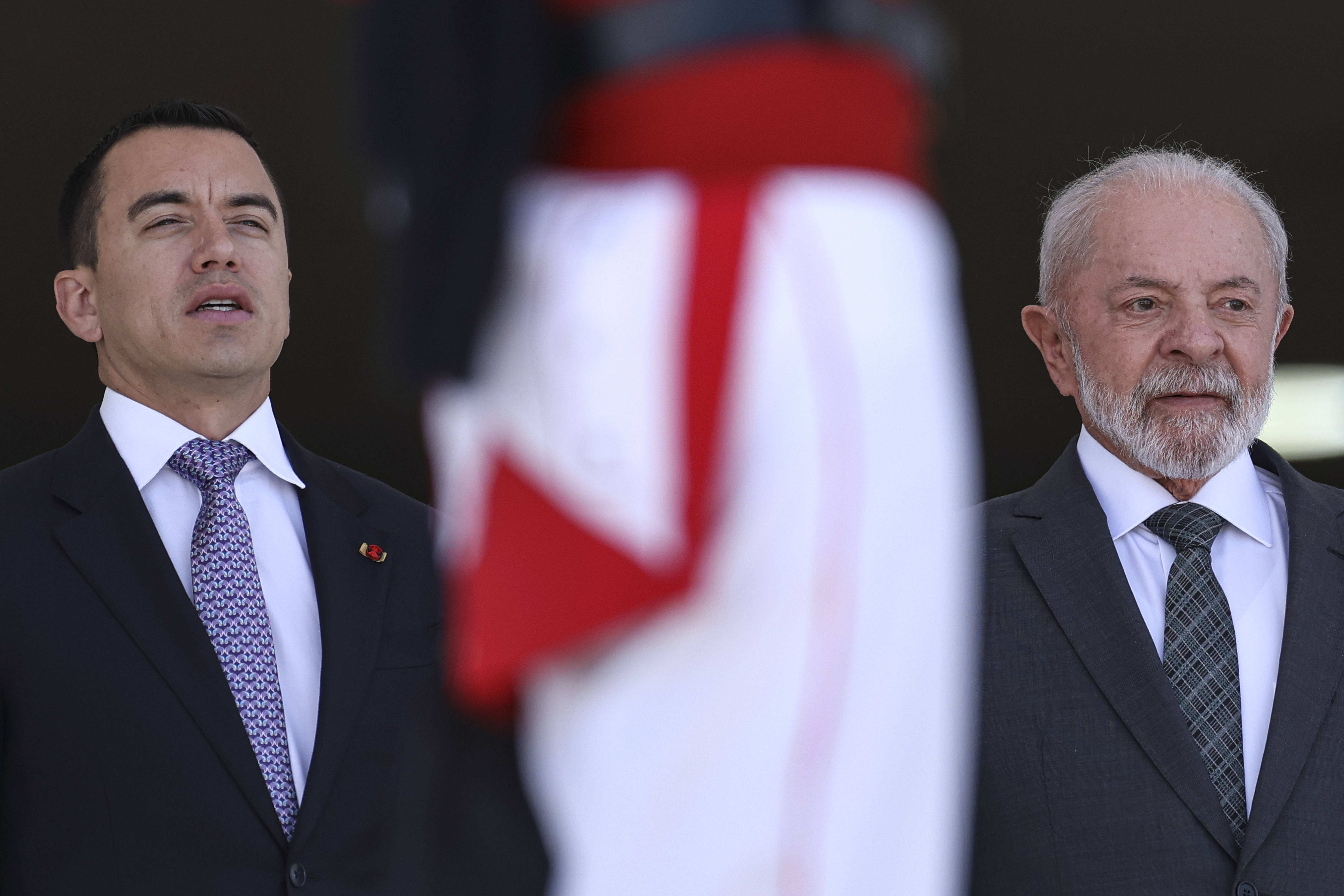 O presidente Luiz Inácio Lula da Silva recebe o presidente do Equador, Daniel Noboa, no Palácio do Planalto