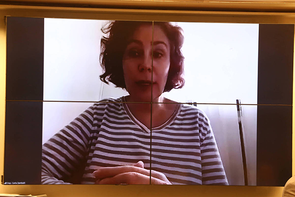 eputada participou de sessão da CCJ de forma remota, pois está presa na Itália