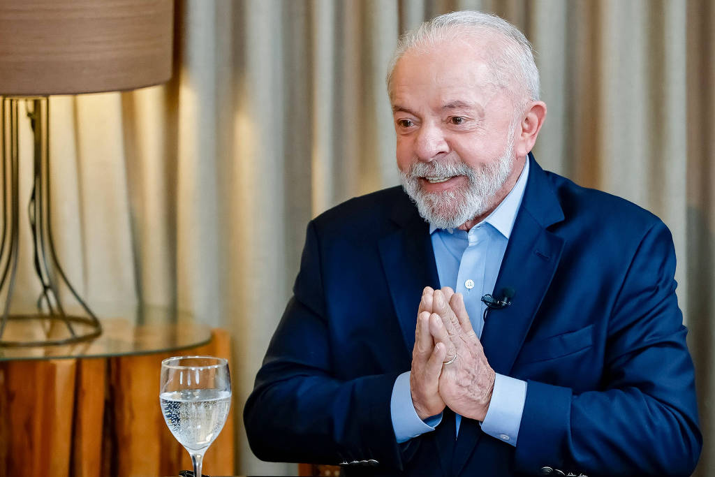 O presidente Lula durante entrevista em Belém