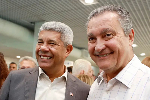 O governador Jerônimo Rodrigues (PT) e o ministro da Casa Civil, Rui Costa (PT)